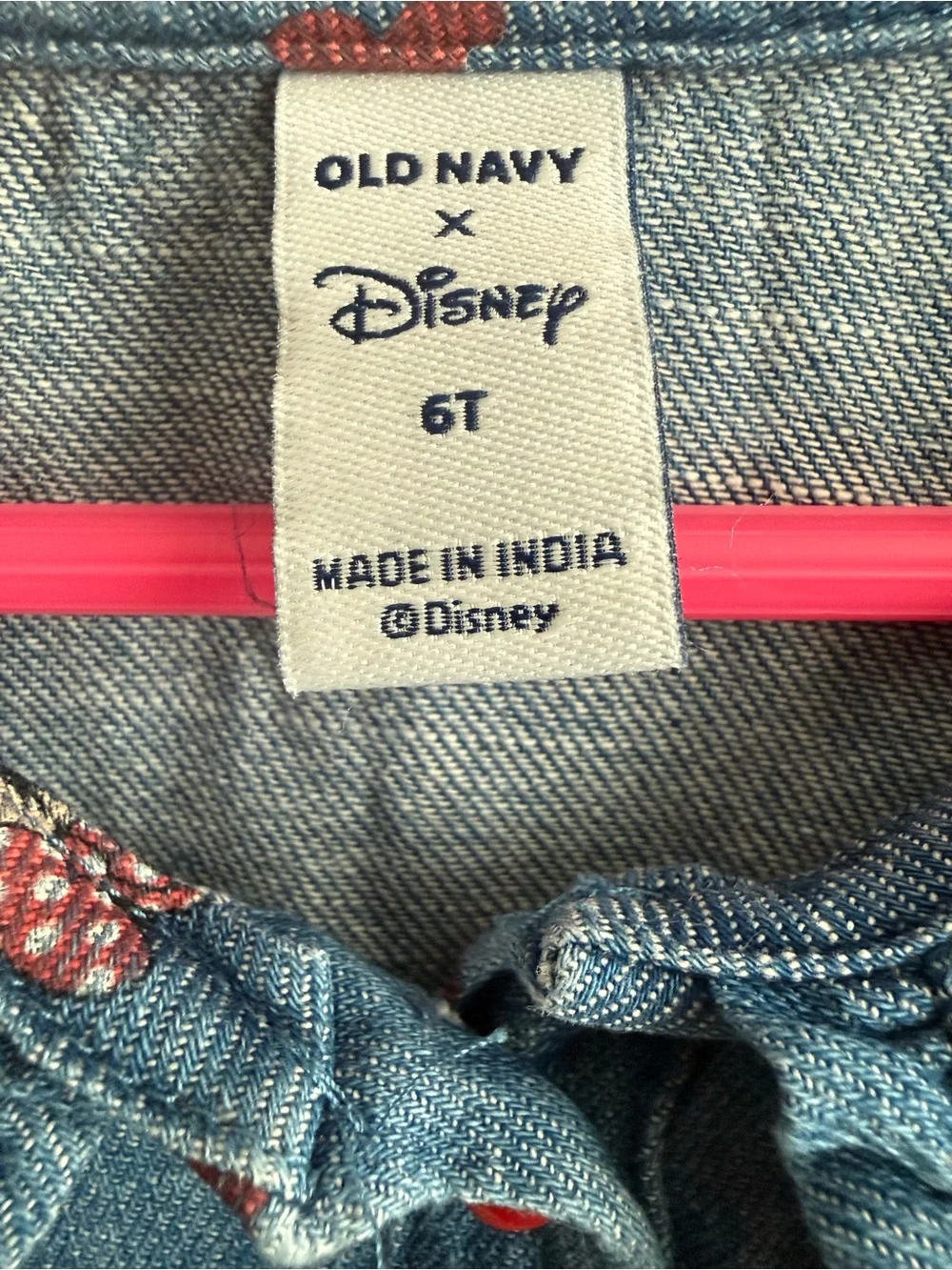 GAP Denim Minnie Mouse Dress with Red Heart Accents - Blue